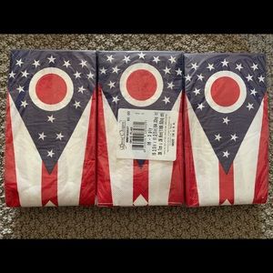 Set of 3 Ohio flag guest napkins